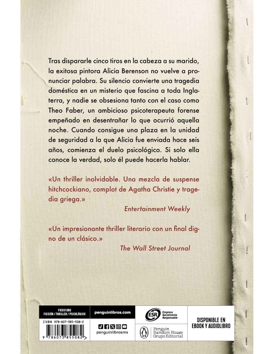 Libro La Paciente Silenciosa de Alex Michaelides 2