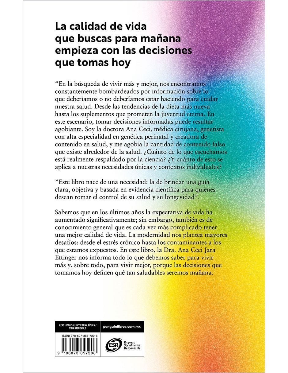 Libro Vivir Mas Empieza Hoy de Dra. Ana Cecilia Jara Ettinger 2