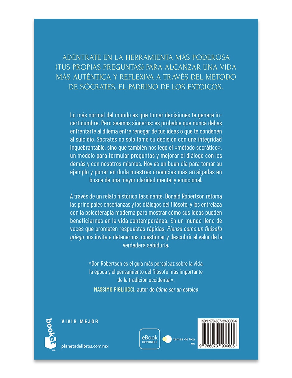 Libro Piensa Como Un Filósofo Griego de Donald Robertson 2