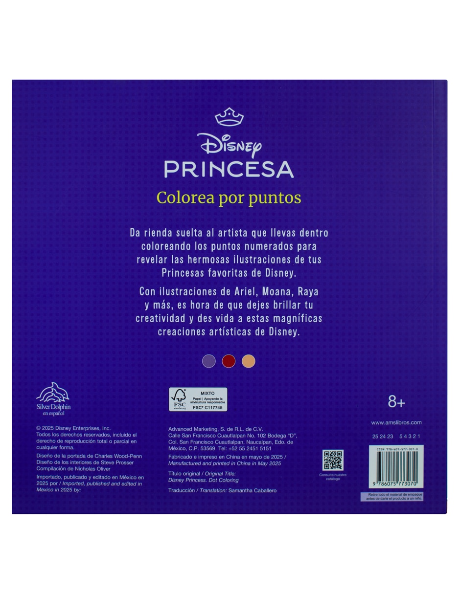 Colorea Por Puntos Disney Princesa de Silver Dolphin 2