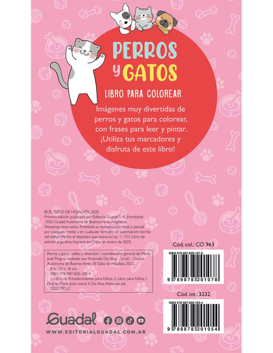 Libro Sellos y diversiones. Perros y gatos de Editorial Guadal 2
