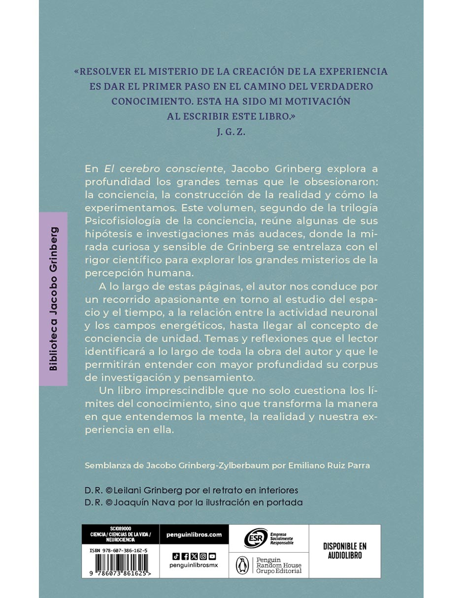 Libro El cerebro consciente (psicofisiología de la conciencia 2) de Jacobo Grinberg-Zylberbaum 2