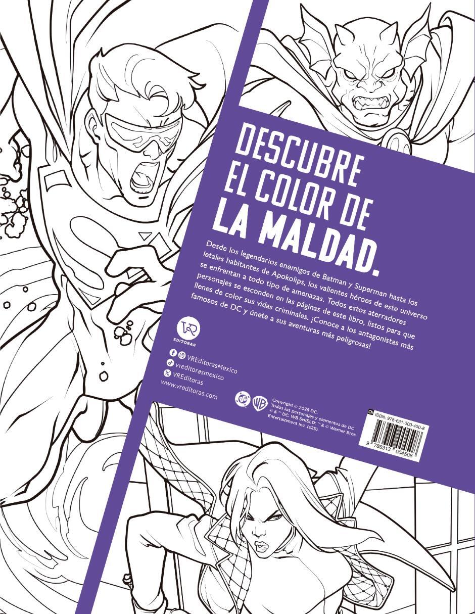 Libro colorear Supervillanos DC 2