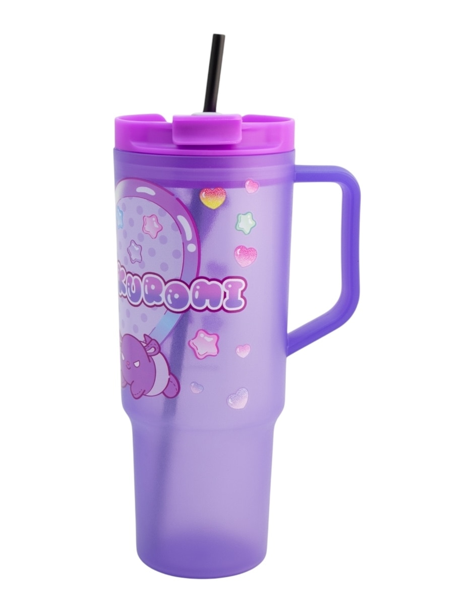 Termo de plástico Kuromi con tapa rosca 1.2 L