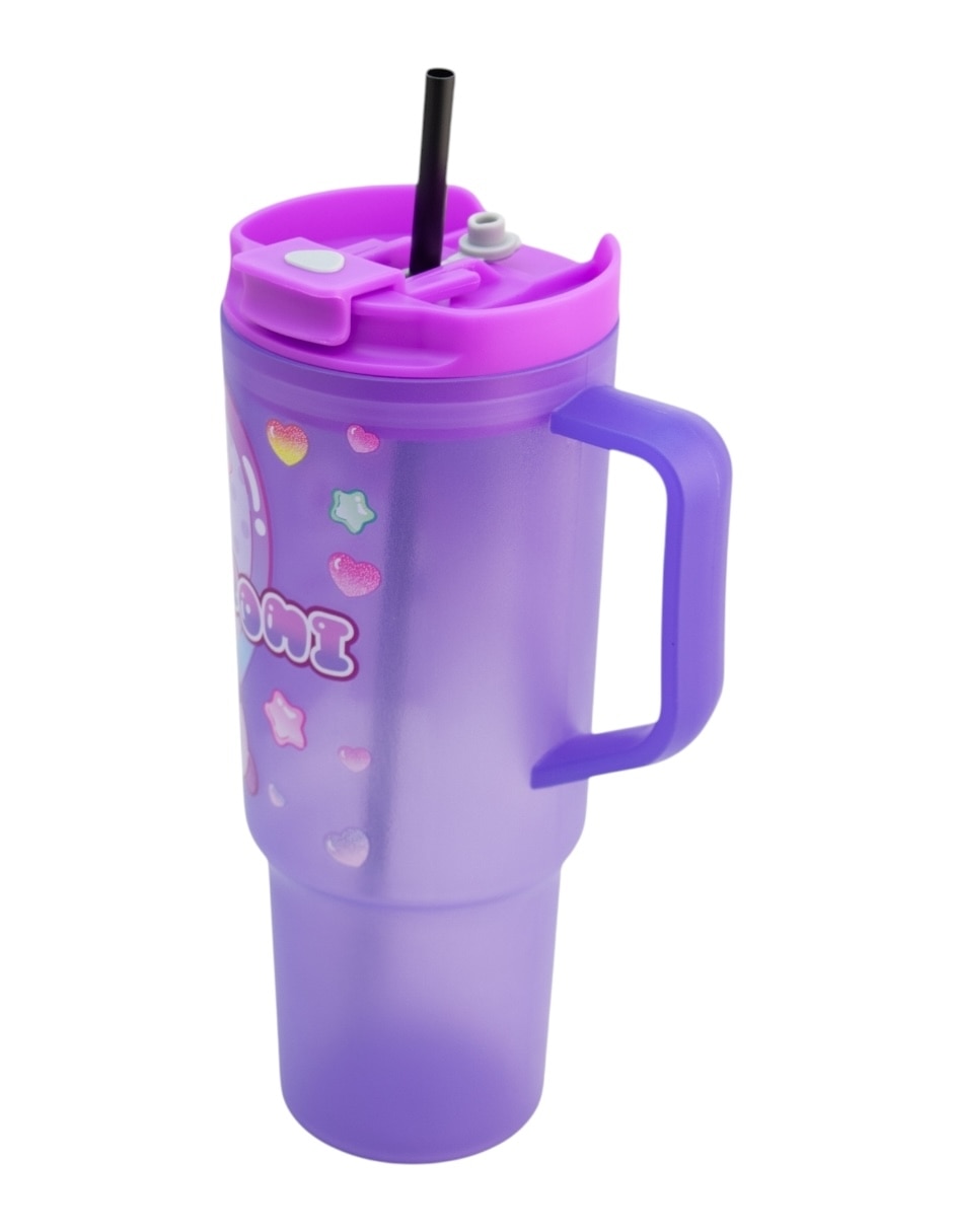 Termo de plástico Kuromi con tapa rosca 1.2 L 2