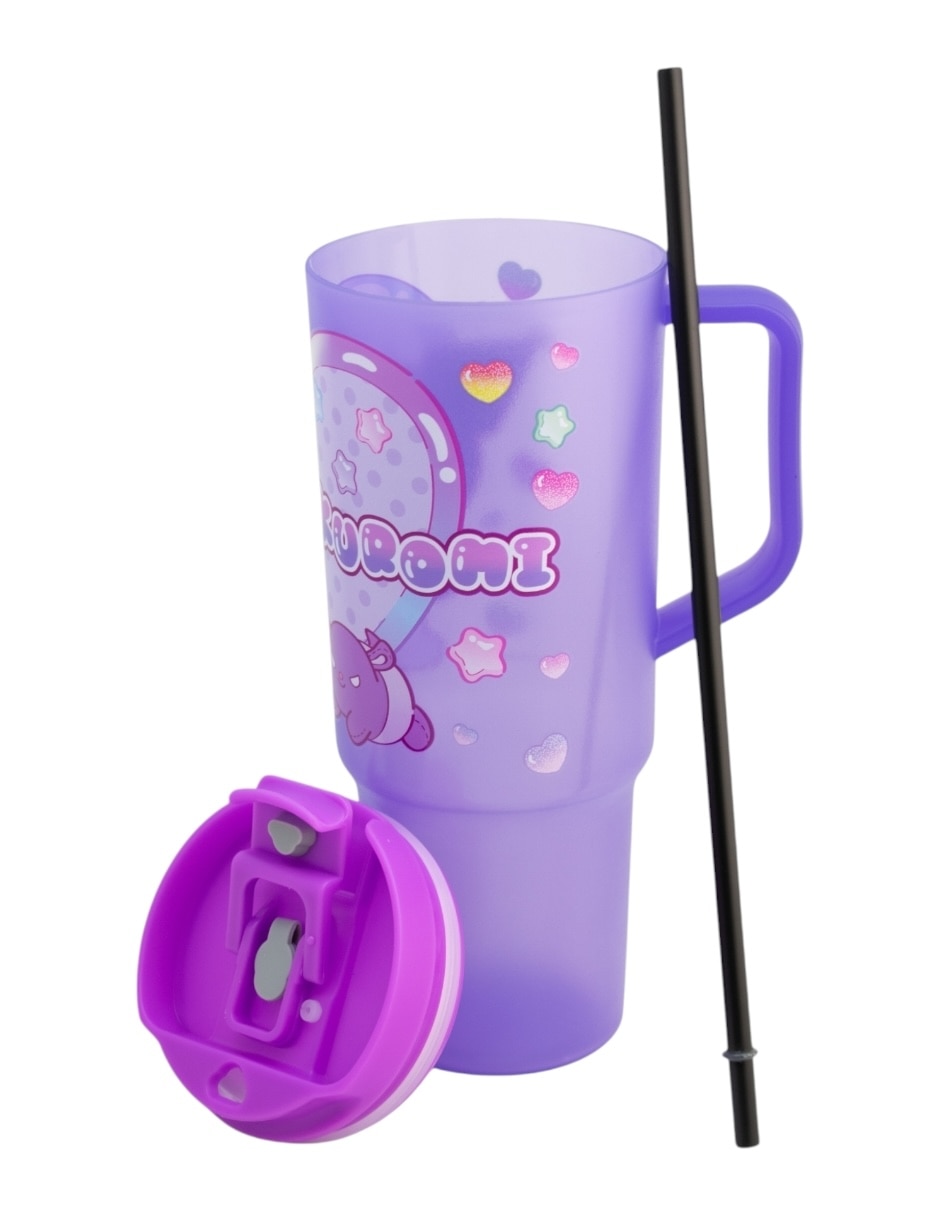 Termo de plástico Kuromi con tapa rosca 1.2 L 4