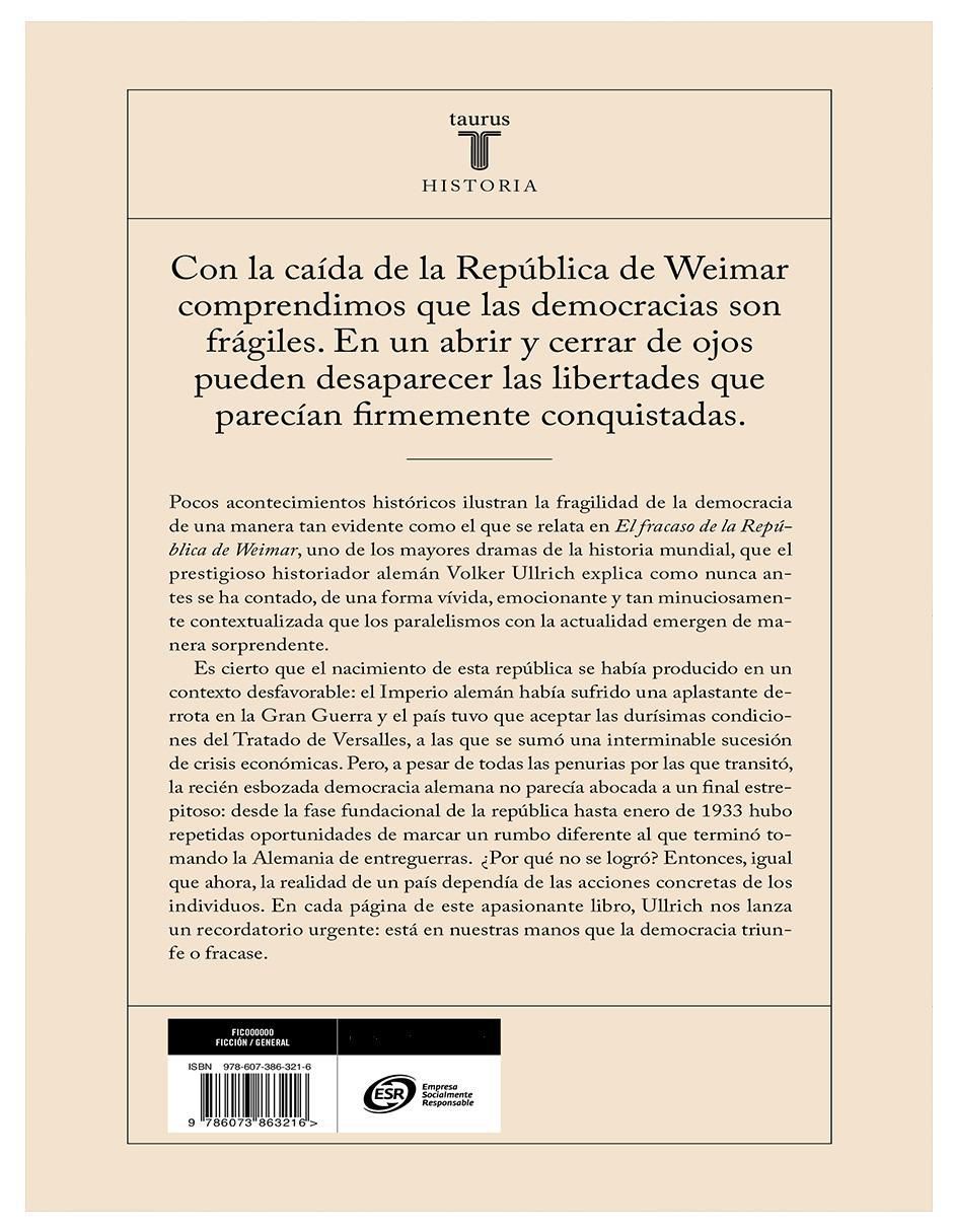 Libro El fracaso de la república de Weimar de Volker Ullrich 3