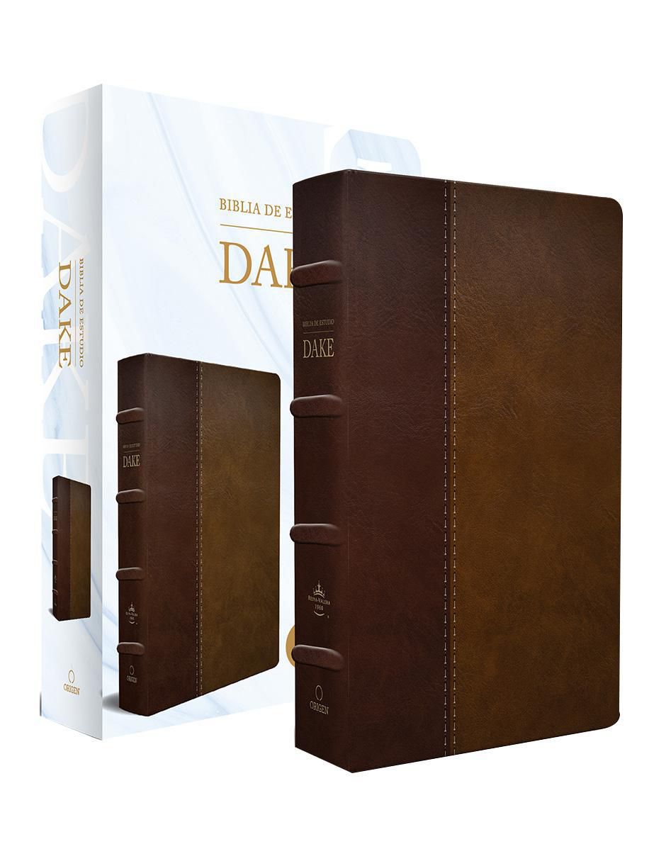 Libro RVR 1960 Biblia de estudio Dake, tamaño grande, piel duotono marrón de Reina Valera 1