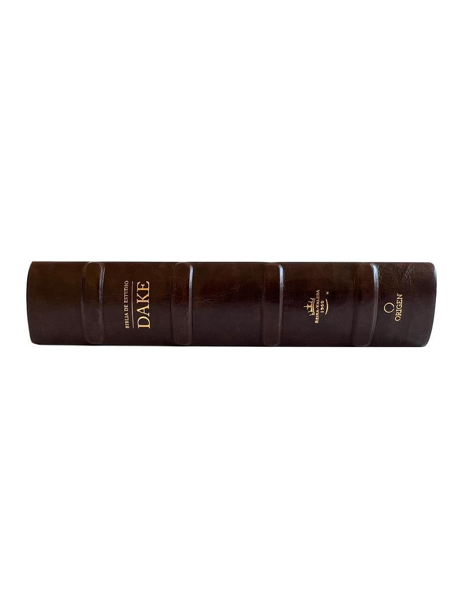 Libro RVR 1960 Biblia de estudio Dake, tamaño grande, piel duotono marrón de Reina Valera 3