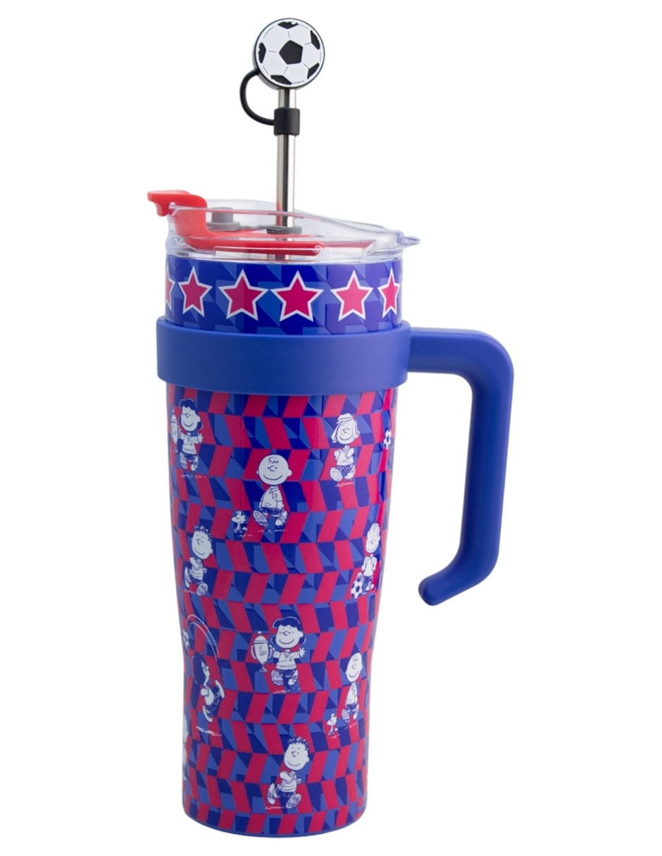 Termo de acero inoxidable snoopy mundial con tapa rosca 1.2 l