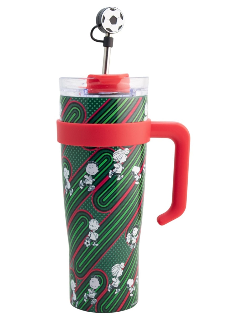 Termo de acero inoxidable snoopy mundial con tapa rosca 1.2 l