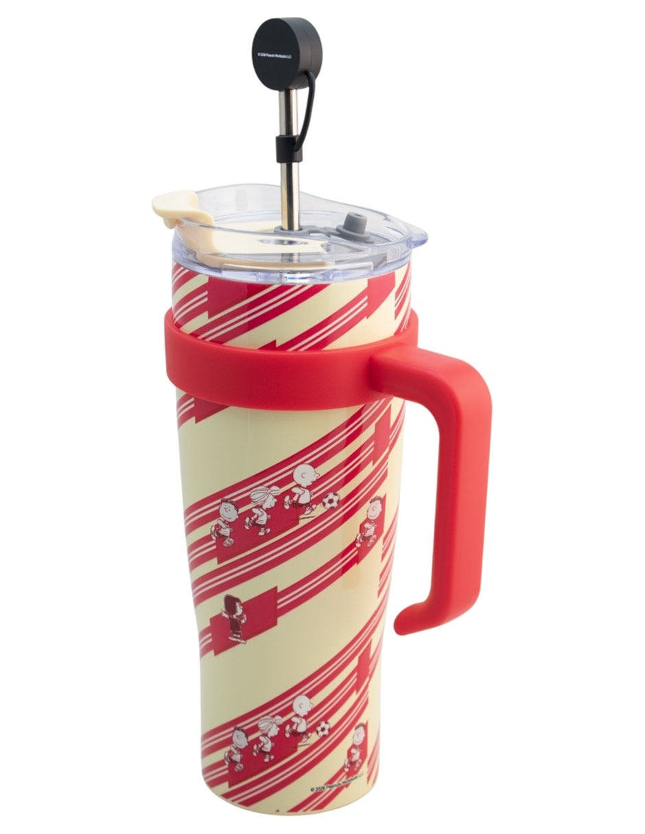 Termo de acero inoxidable Snoopy Mundial con tapa rosca 1.2 L