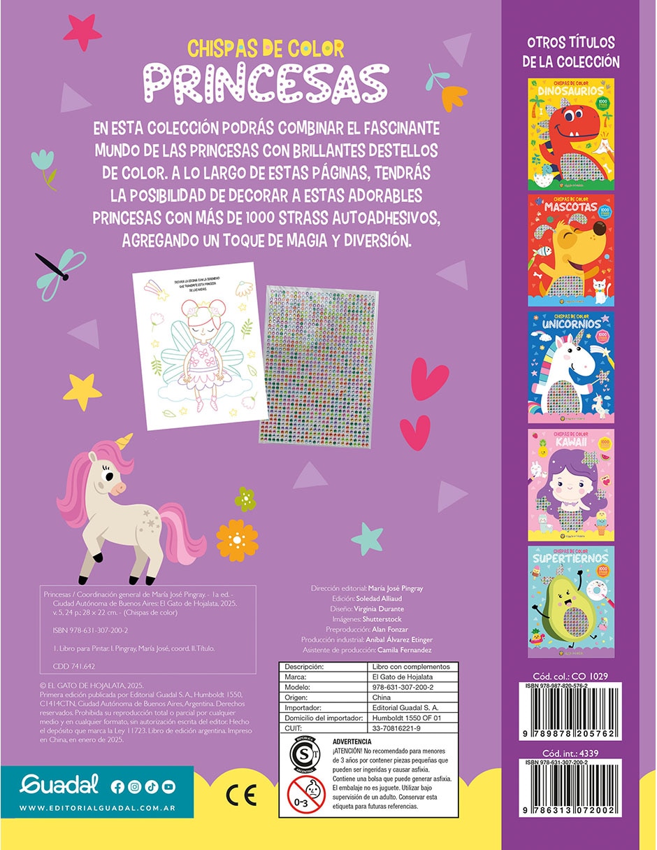 Libro Princesas Chispas De Color de Editorial Guadal 2