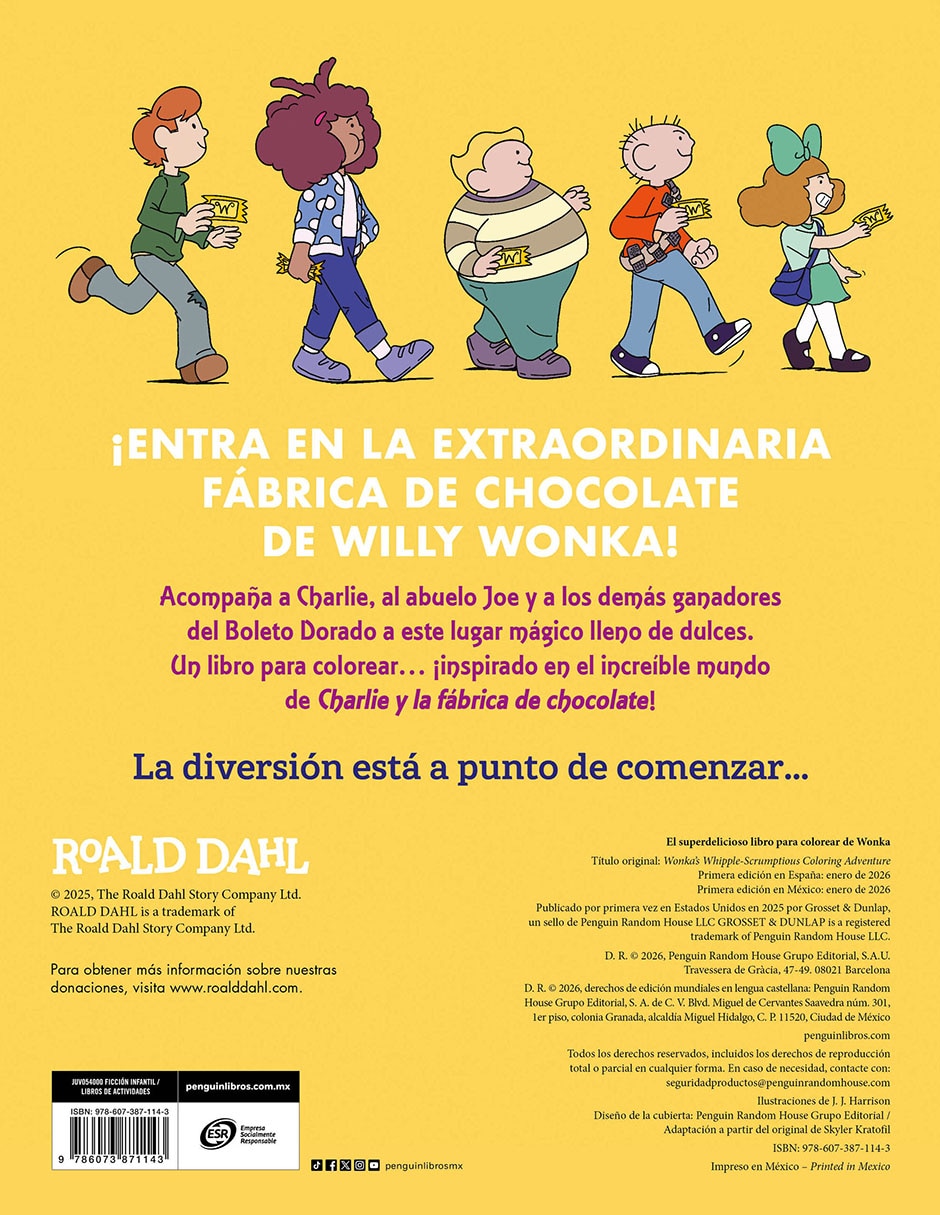 El super-delicioso libro para colorear de Wonka de Roald Dahl 2