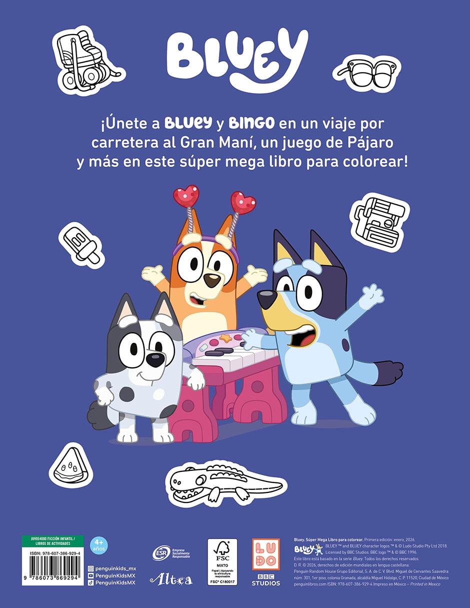 Libro Bluey: Súper mega libro para colorear de Ladybird Books 2
