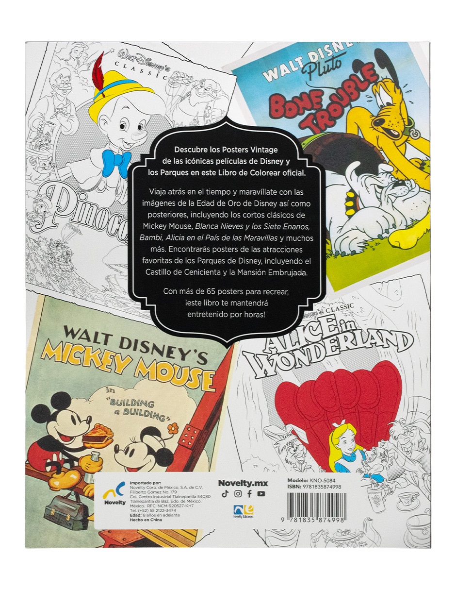 Libro Para Colorear Posters Vintage Disney de