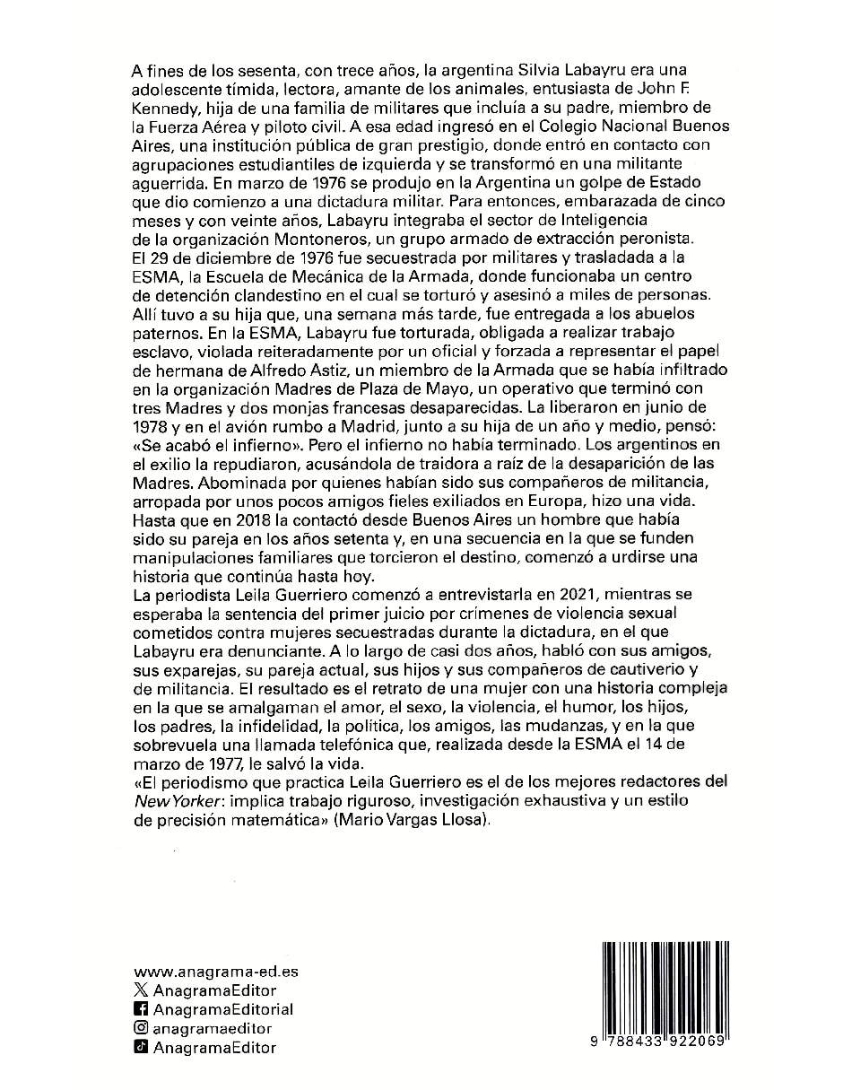Libro La Llamada un retrato de Leila Guerriero 2