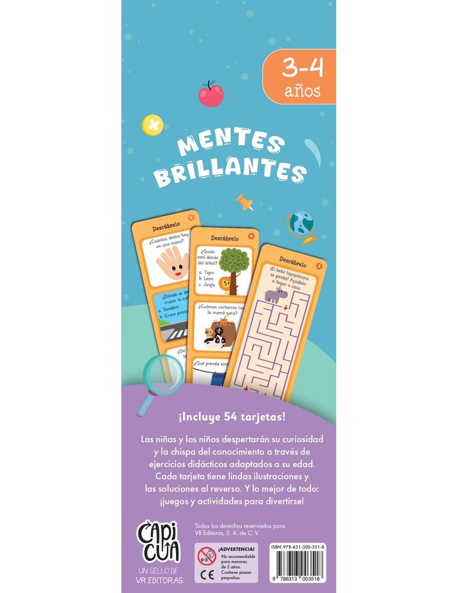 Libro Mentes Brillantes 3-4 años de Capicua 3