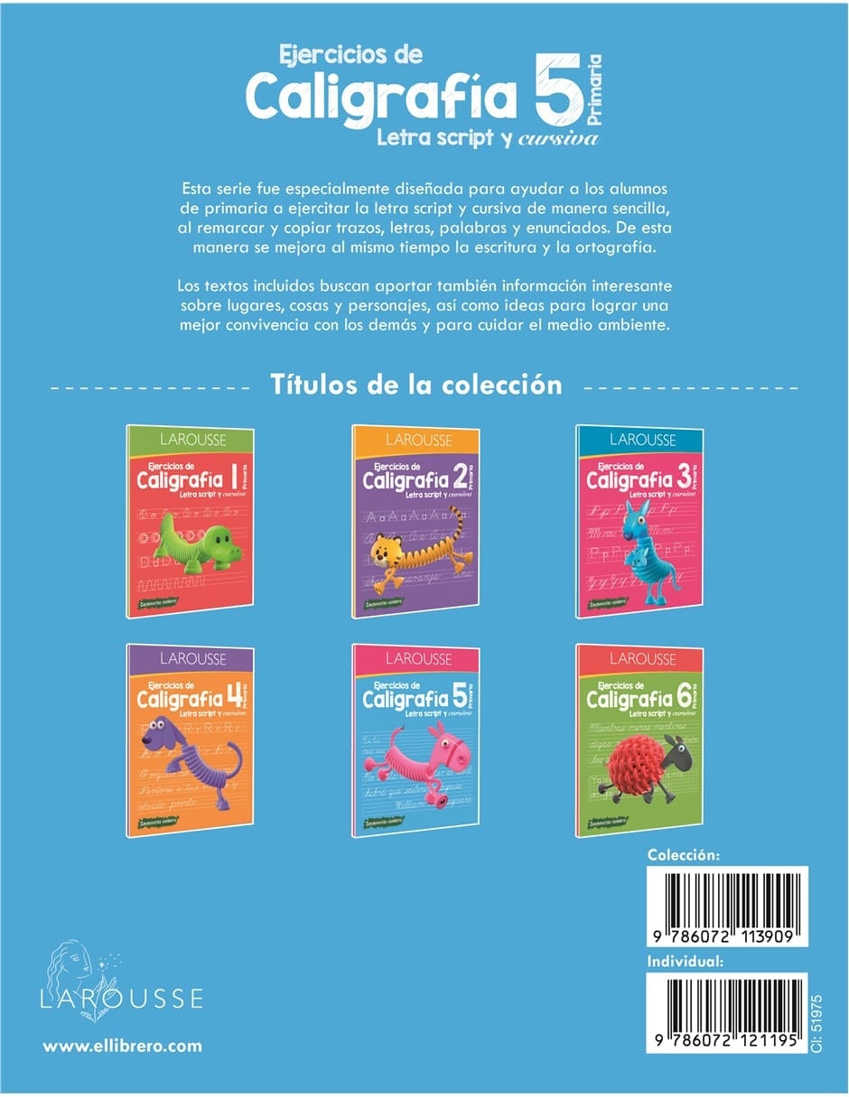 Libro Ejercicios de caligrafía 5° de primaria de Ediciones 2