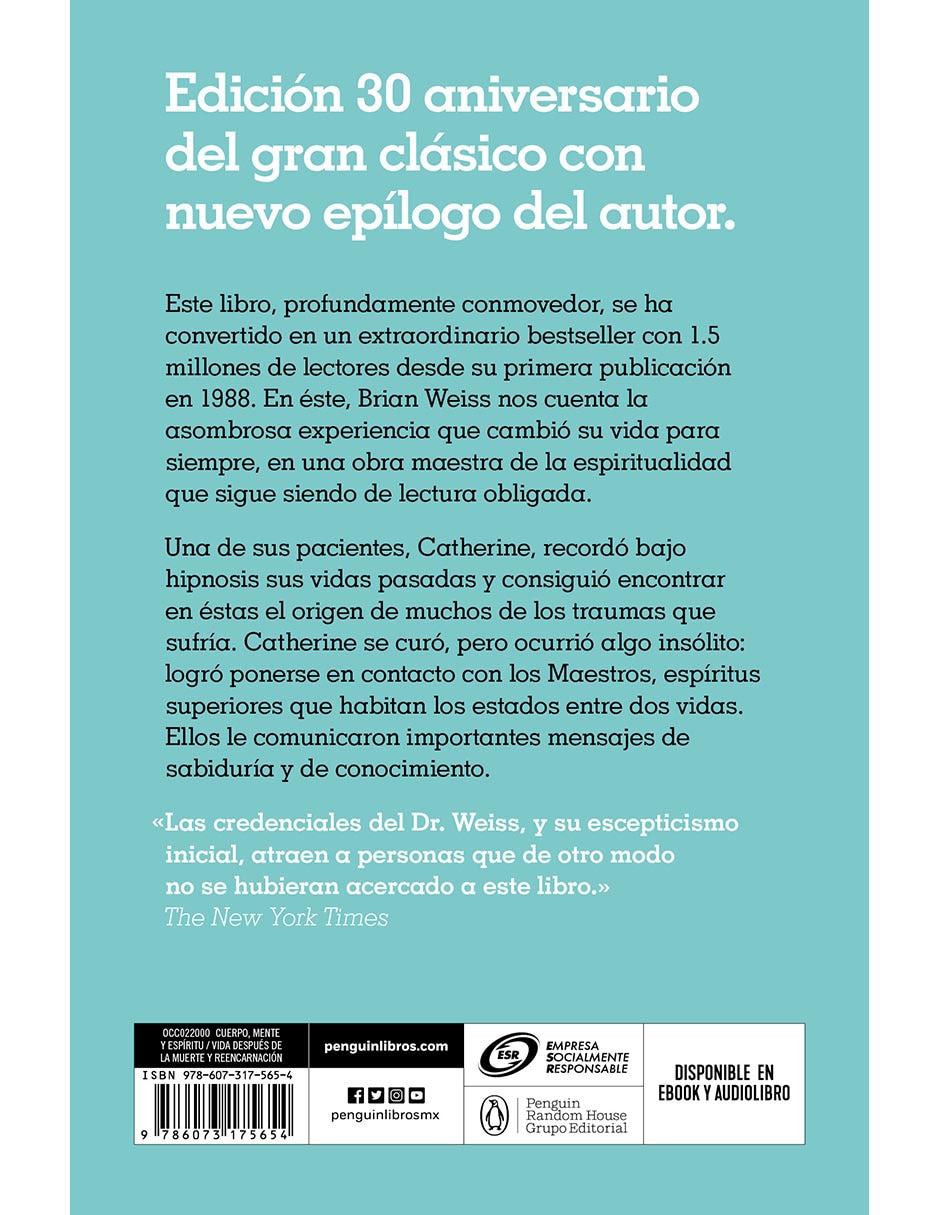 Libro Muchas Vidas Muchos Maestros de Brian L. Weiss 2